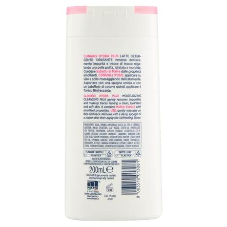 Clinians Hydra Plus Latte Detergente Idratante Attiva Antistress Pelli Secche o Sensibili 200 mL